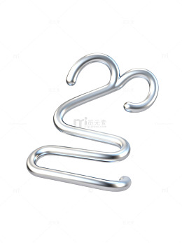 银色金属S形线条20