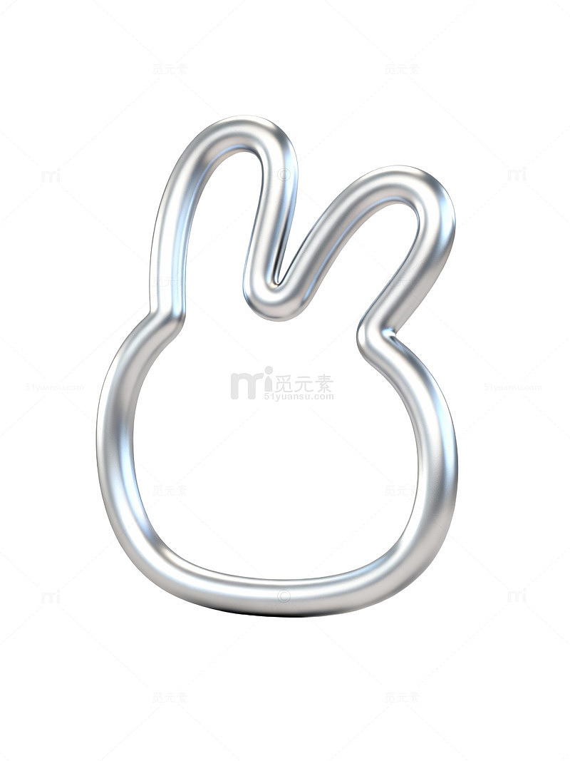 金属质感兔子图标04