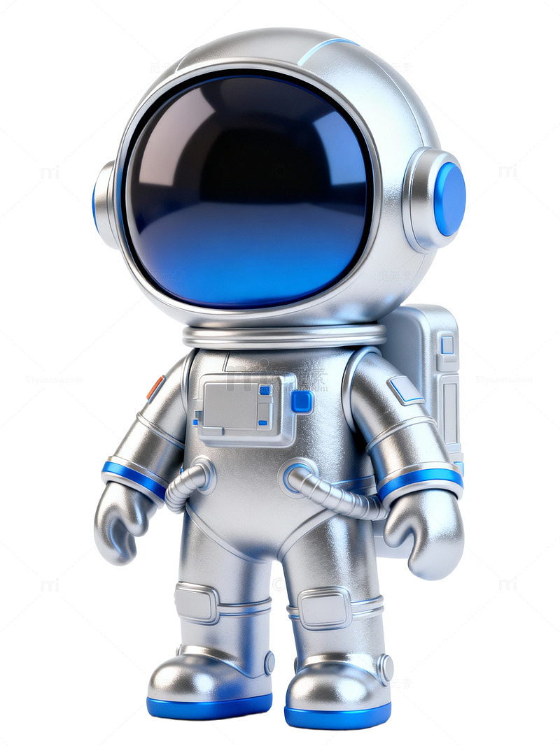 银蓝宇航员卡通形象13