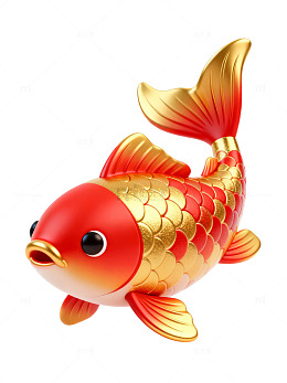 红金锦鲤卡通形象50