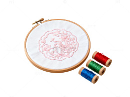 粉色刺绣团花纹80