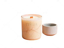 奶油色蜡烛与陶瓷杯25