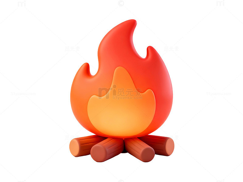 卡通火焰篝火图案61