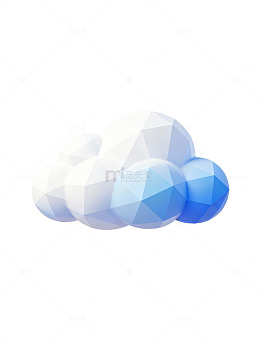 蓝白多边形云朵图案16