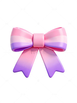 渐变粉色彩带蝴蝶结00
