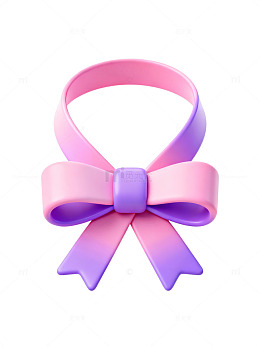 渐变粉紫蝴蝶结60