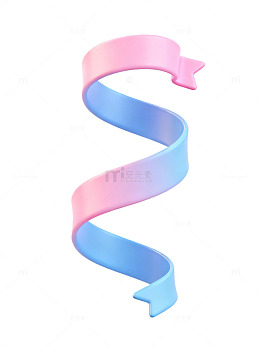 蓝粉渐变飘带94