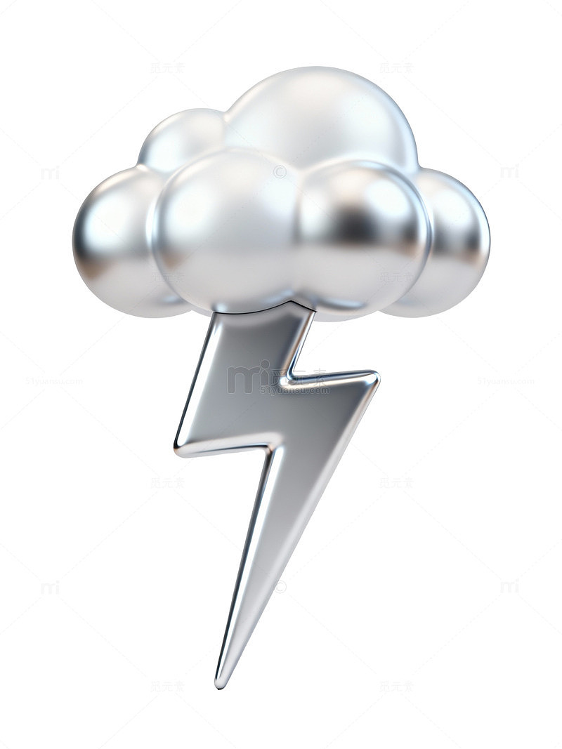 金属质感闪电图标30