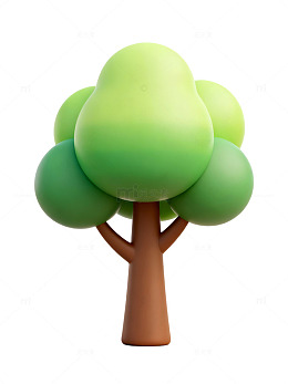 卡通风格绿树图案56