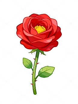 卡通玫瑰花插画98