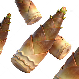 金属质感笋状物体三维模型