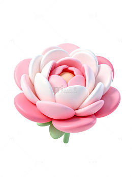 粉色玫瑰花3D插画99