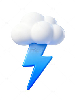 蓝色闪电云图标19
