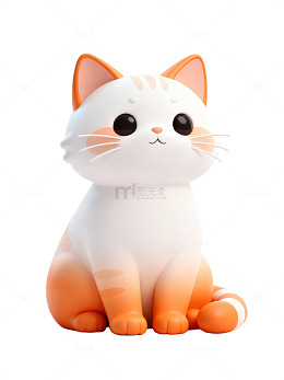 可爱橙白猫咪插画15