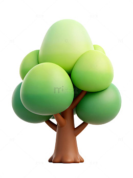 卡通风格绿树图案22