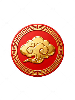 金色祥云红圆章97