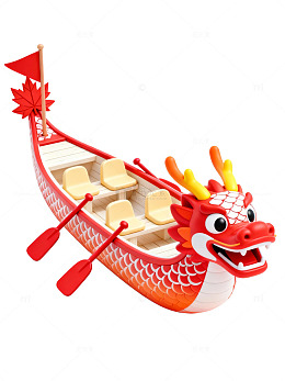 卡通龙舟插画01