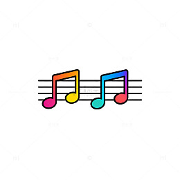 多彩音符音乐元素矢量图