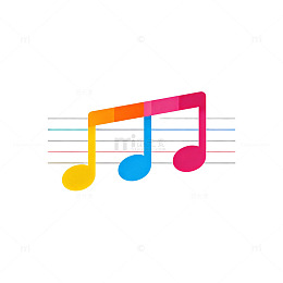 彩色音乐符号图标设计素材