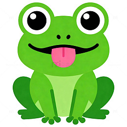 卡通绿色青蛙插画