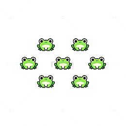 卡通青蛙图案设计素材