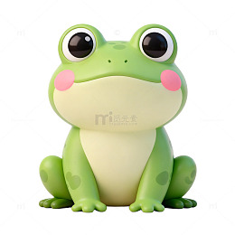 卡通青蛙造型插画设计素材