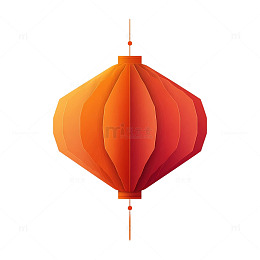 红色剪纸风格灯笼图案
