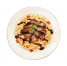 美食插画意大利面