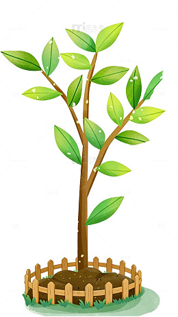 卡通树苗插画设计元素