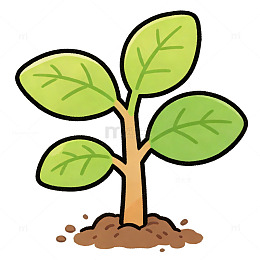 卡通风小树苗插画
