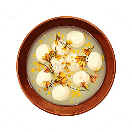 插画风格汤圆美食设计元素