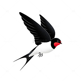 卡通燕子飞翔图案