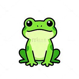卡通青蛙简洁插画