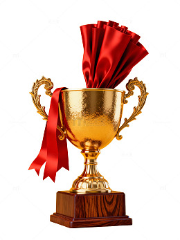 金色奖杯配红丝带21