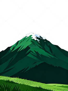 绿色雪山插画38