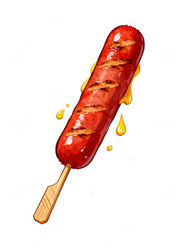卡通烤肠插画60