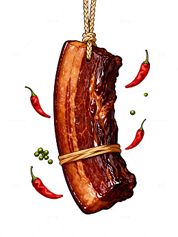 腊肉挂椒装饰图34