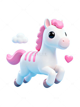 可爱粉色小马插画37