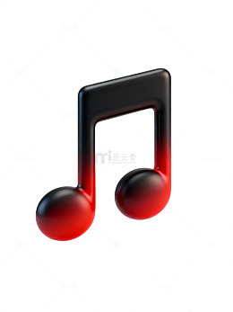 红黑渐变音符图标19