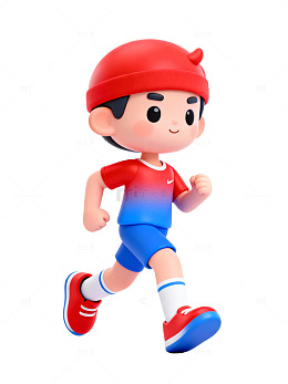 卡通跑步男孩插画28