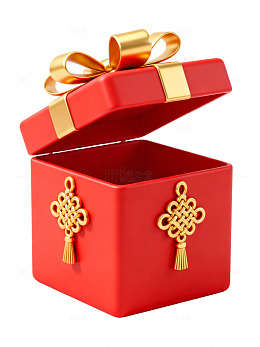 红色礼盒配中国结87