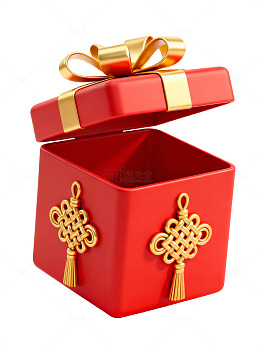 红色礼盒配中国结83