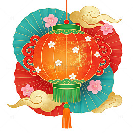 中国风红灯笼新年喜庆装饰元素