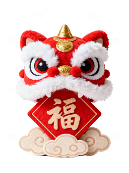 红色舞狮玩偶45