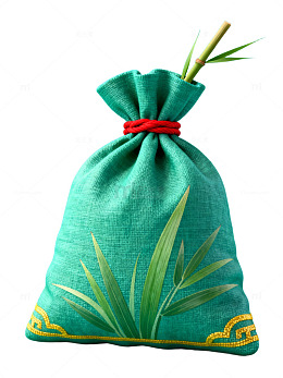 青布竹叶绣花袋59