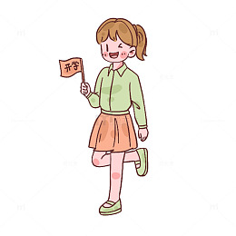 卡通少女开学季插画