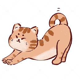 卡通风格可爱小猫插画