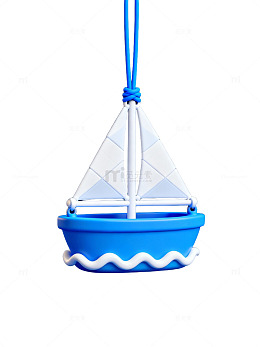 蓝色卡通帆船挂饰28