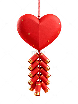 红色心形烟花挂饰65