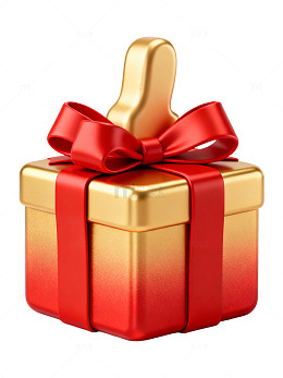金色礼盒红色丝带75